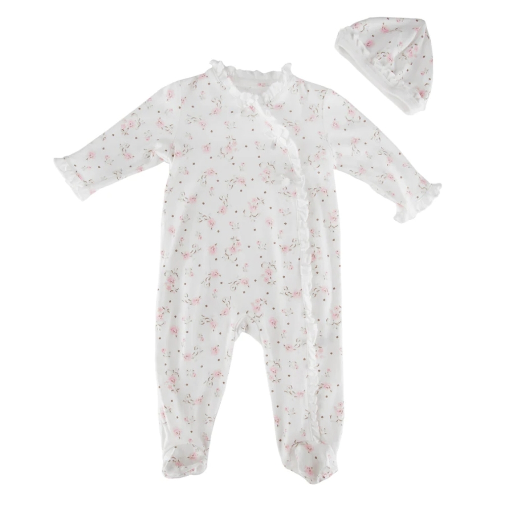 Vintage Rose Footie and Hat (Baby Girl) Little Me